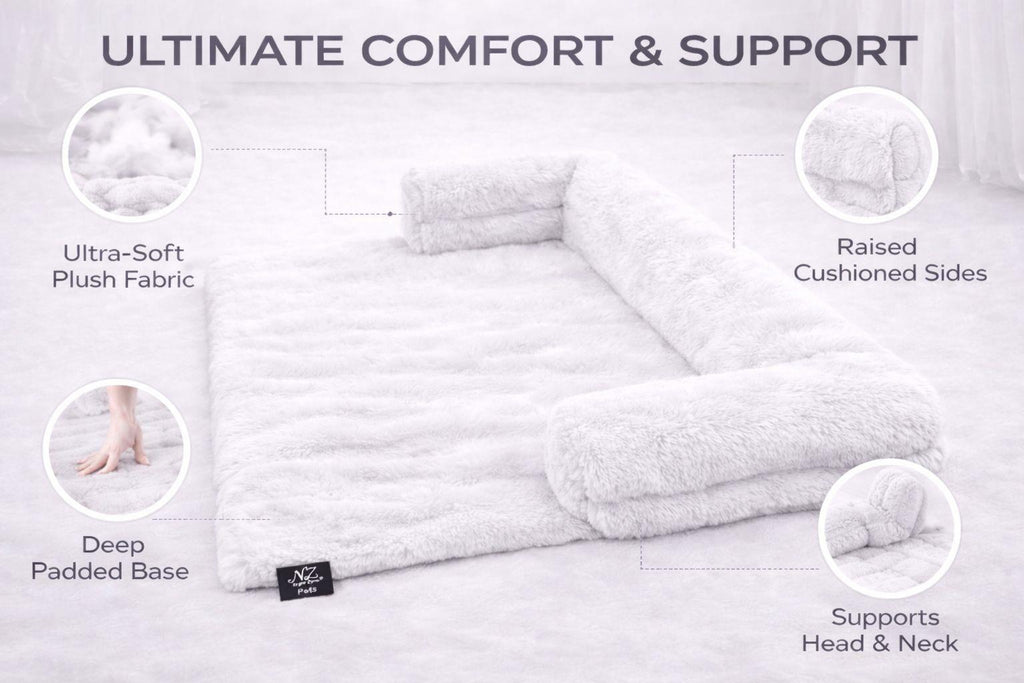 Night Zone Super Soft Plush Square Sofa Pet Bed
