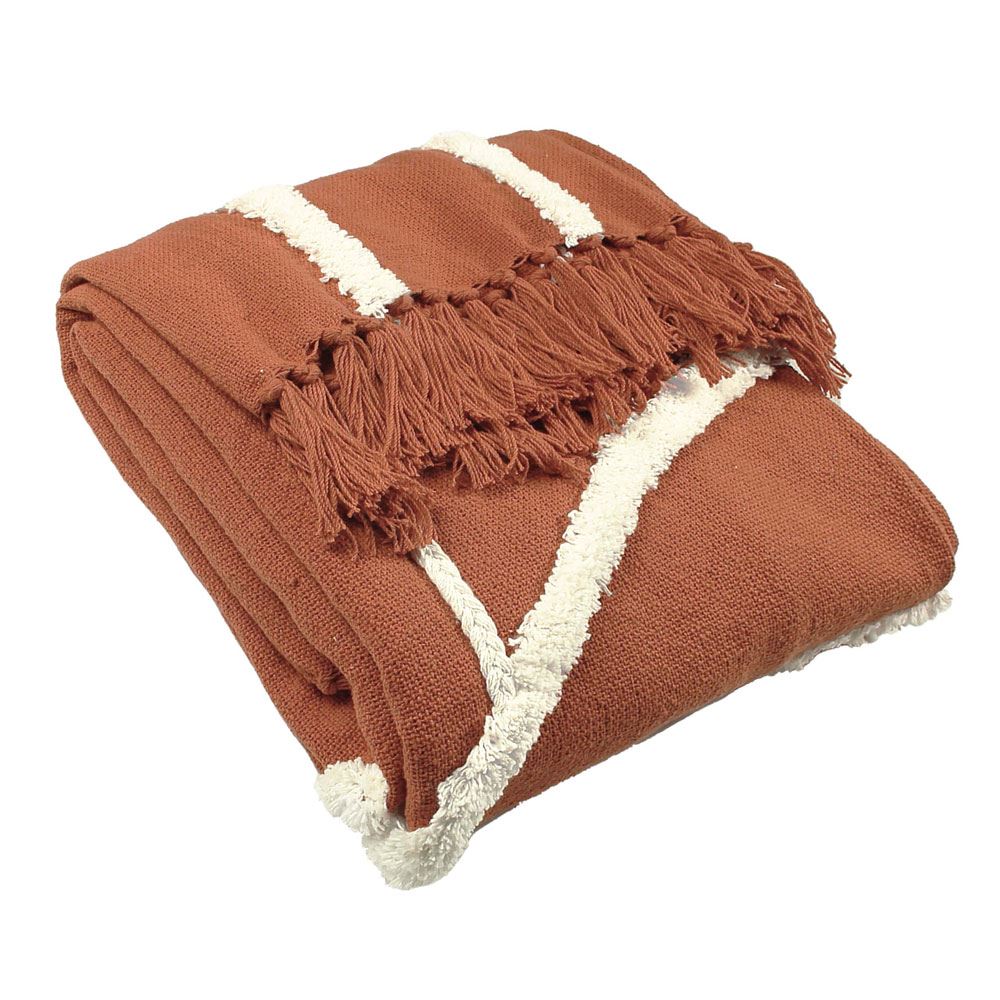 Furn Rainbow Tufted 100% Cotton Tasslelled Throw