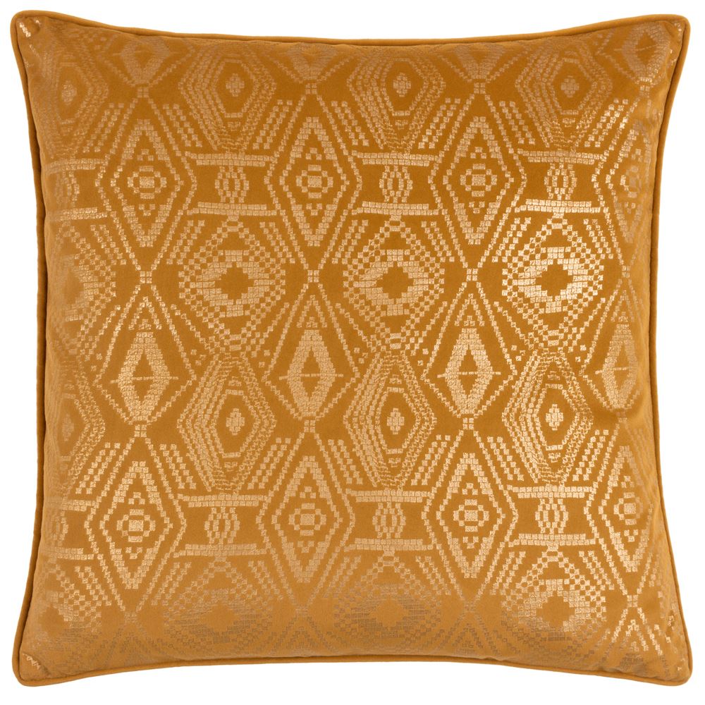 Paoletti Tayanna Foil Print Piped Edge Cushion Cover