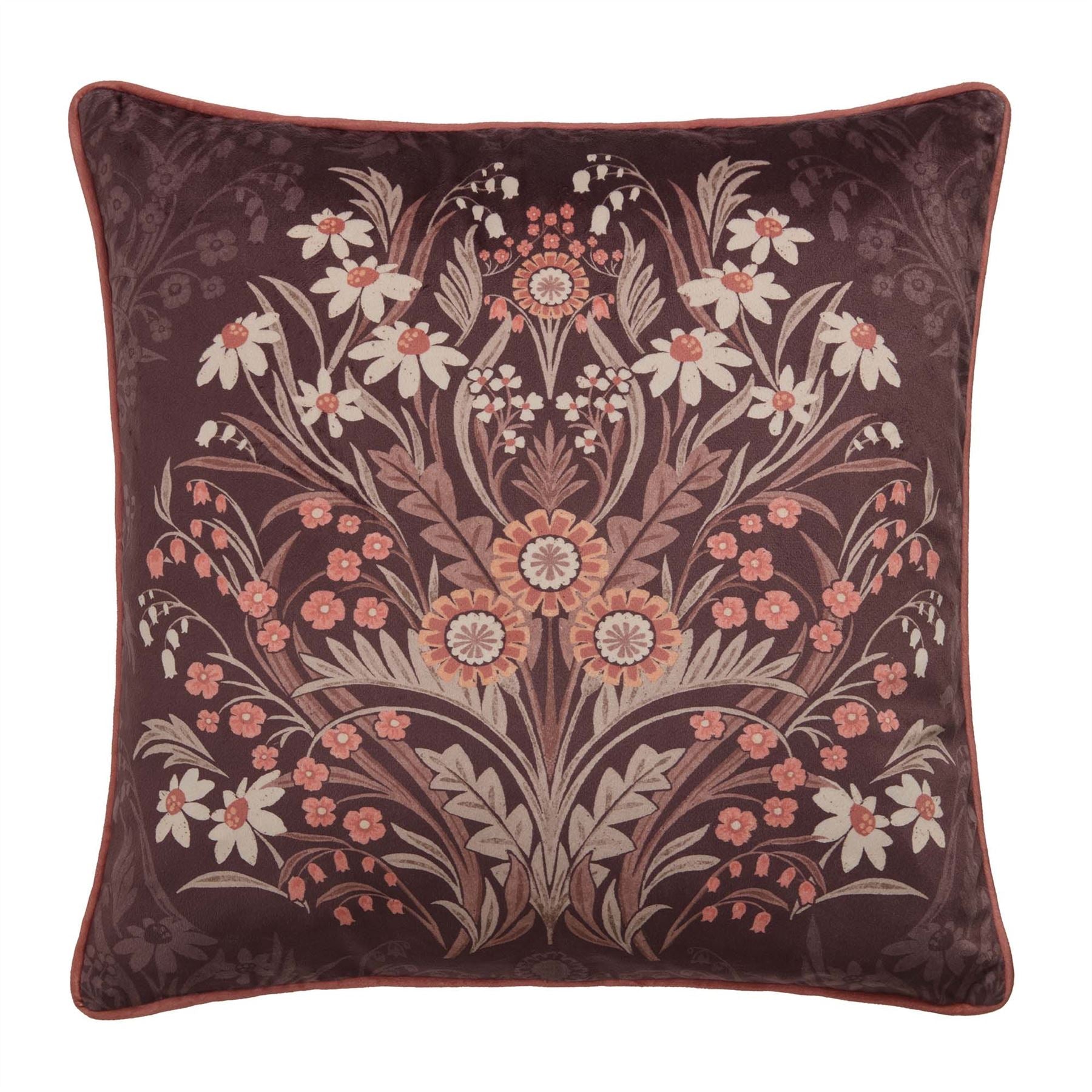 Appletree Heritage Audrey Floral Velvet Piped Edge Cushion Cover