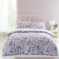 Catherine Lansfield Isadora Floral Reversible King Duvet Cover Set with Pillowcase Lilac