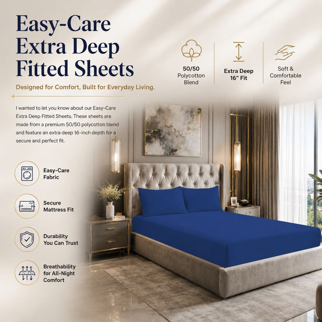 Night Zone Easy-care extra deep fitted sheets