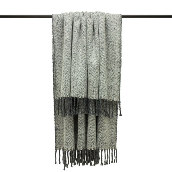 Furn Weaver Herringbone Tasselled Throw, 130 x 180 Cm