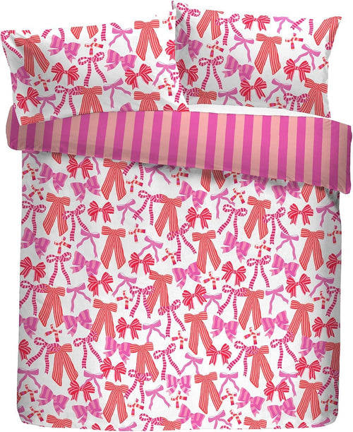 Bedlam Bow and Stripes Easy Care Reversible Duvet Cover Set