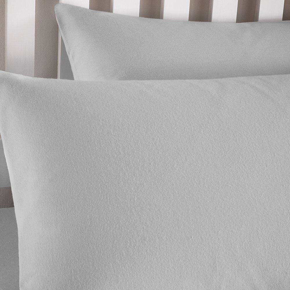 Catherine Lansfield Plain Dyed 100% Brushed Cotton Flannelette Housewife Pillow Cases