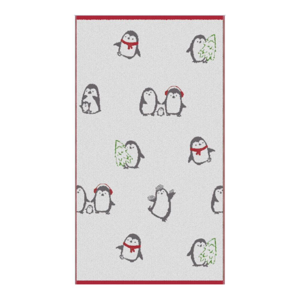 Fusion Christmas Penguins Jacquard 100% Cotton 650gsm Hand Towel, Multi