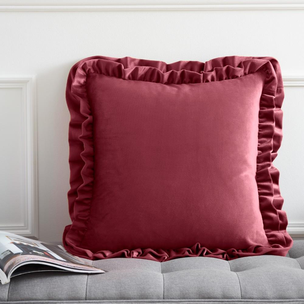 Catherine Lansfield So Soft Velvet Touch Double Frill Filled Cushion