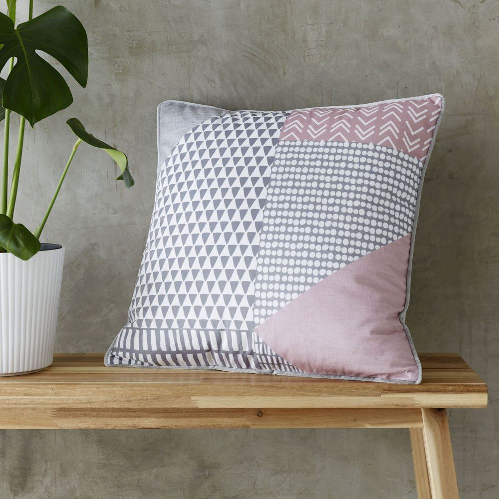 Catherine Lansfield Larsson Geo Scandi Print Piped Edge Filled Cushion