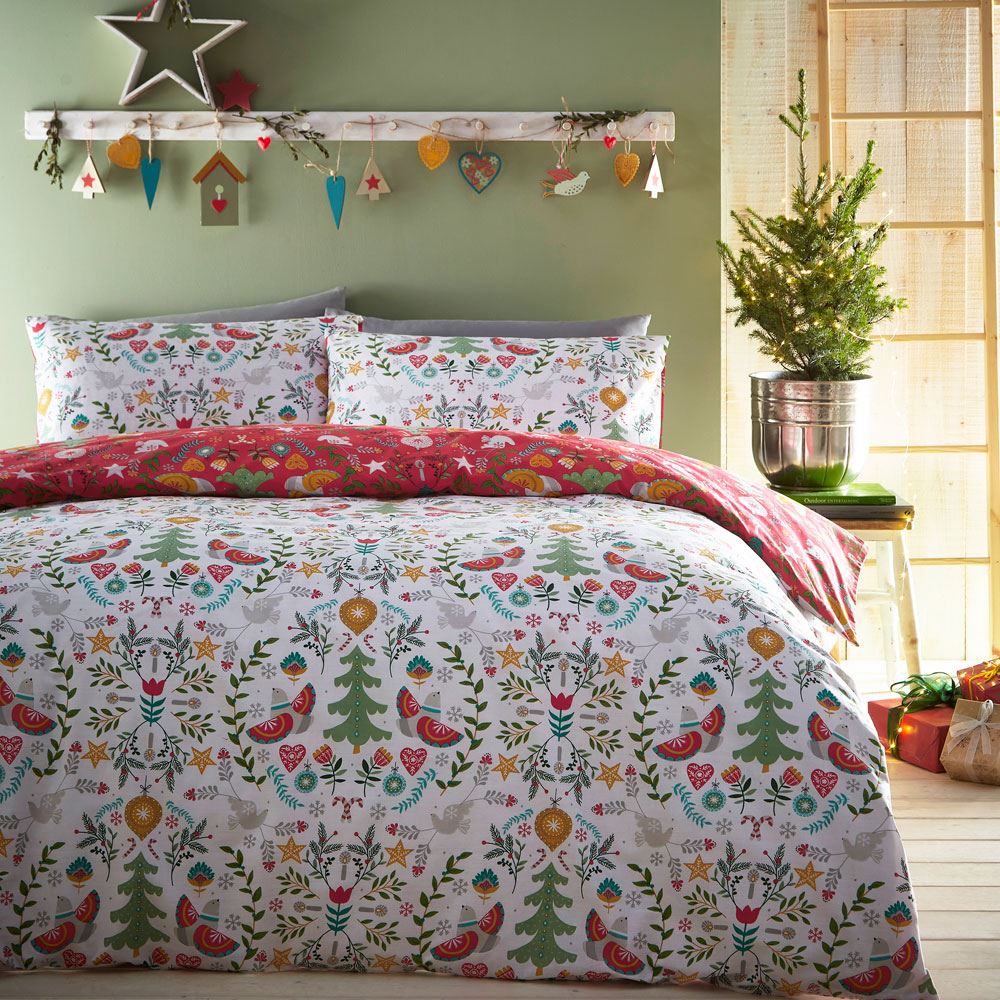 Furn Scandi Festive Christmas Reversible Duvet Cover Set
