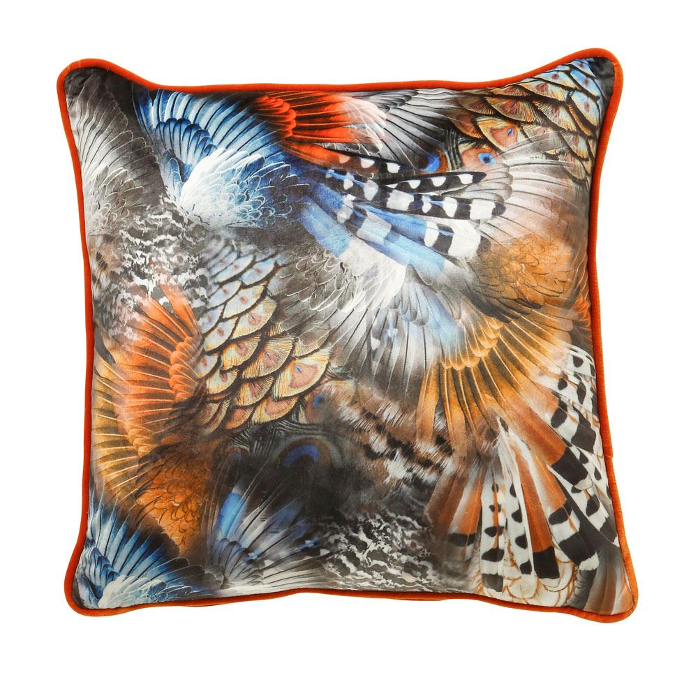 Scatter Box Wilde Velour Piped Feather Filled Cushion, 45 x 45 Cm