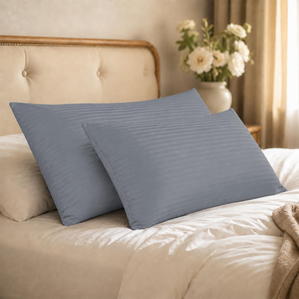 Night Zone Satin Stripe 100% Cotton 250 Thread Count Housewife Pillow Case