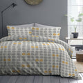 Fusion Linear Hedgehog Print Reversible 100% Brushed Cotton Duvet Cover Set