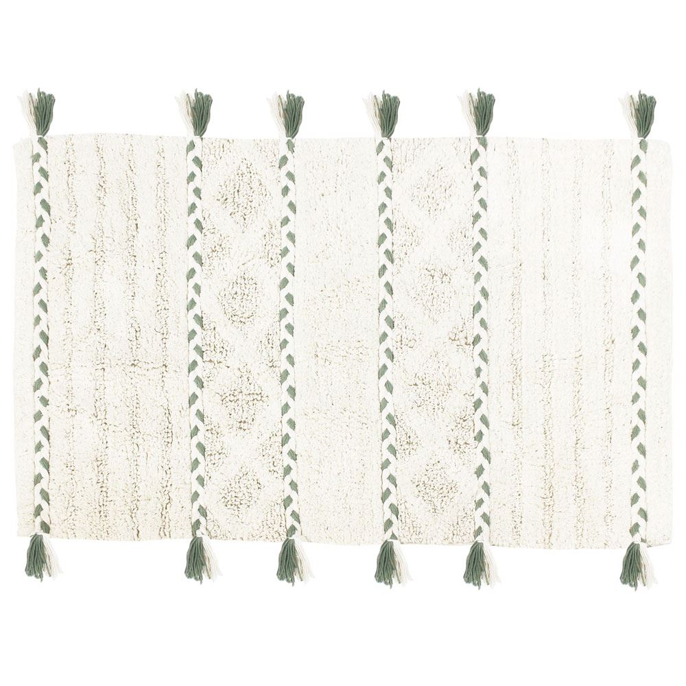The Linen Yard Tasselled Diamond 100% Cotton Bath Mat