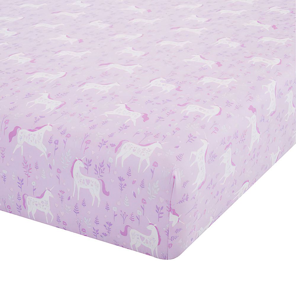 Catherine Lansfield Folk Unicorn Easy Care Fitted Sheet