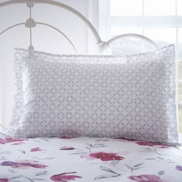 Dreams & Drapes Celestine Floral Reversible Oxford Pillow Cases, Blush, Pair