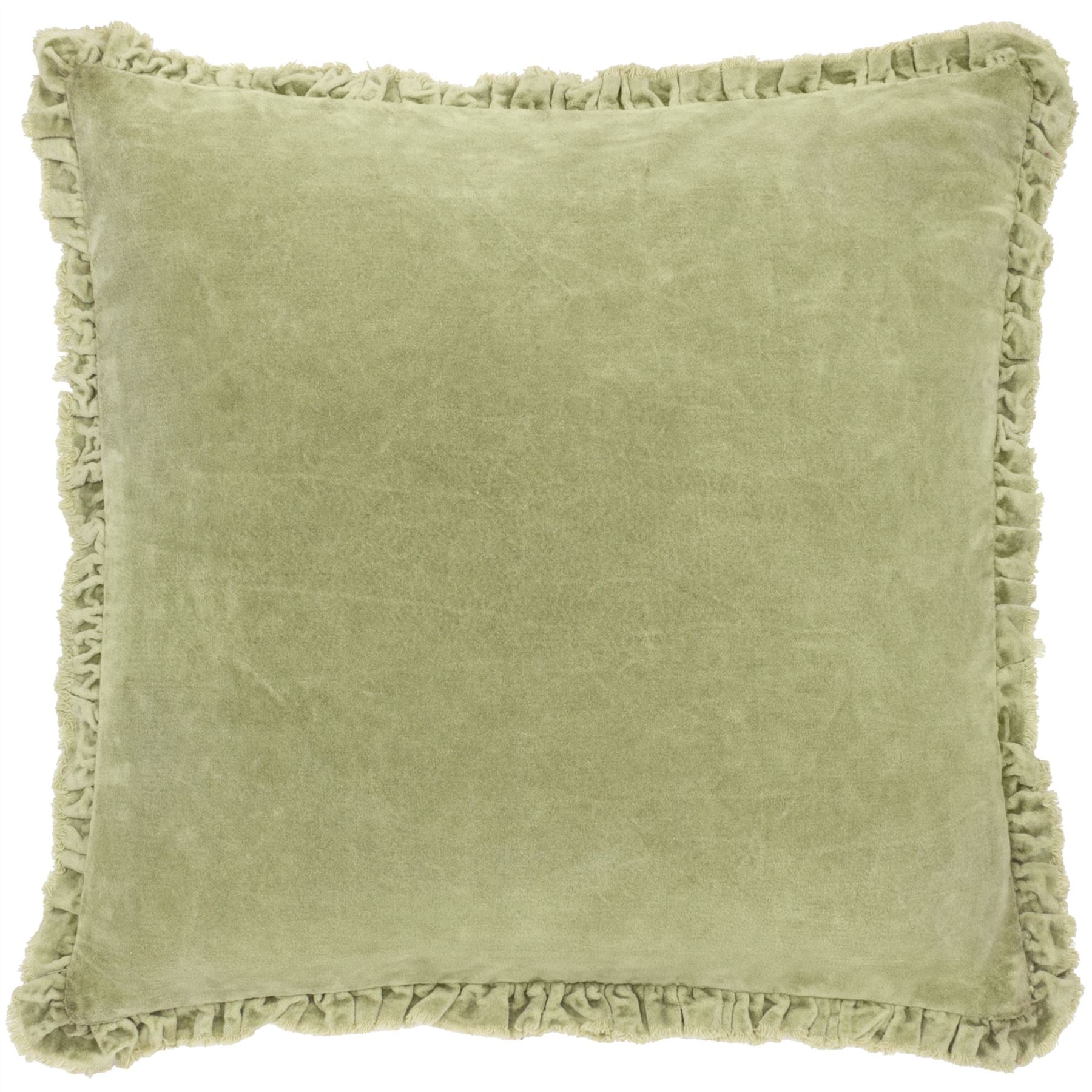 Yard Bertie Frayed Fringe Velvet 100% Cotton Cushion Cover