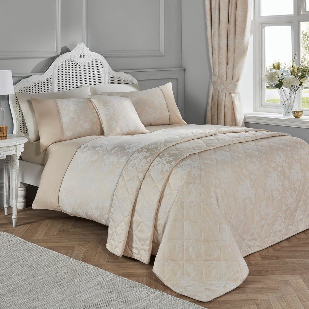 Dreams & Drapes Imelda Floral Woven Jacquard Cotton Rich Duvet Cover Set