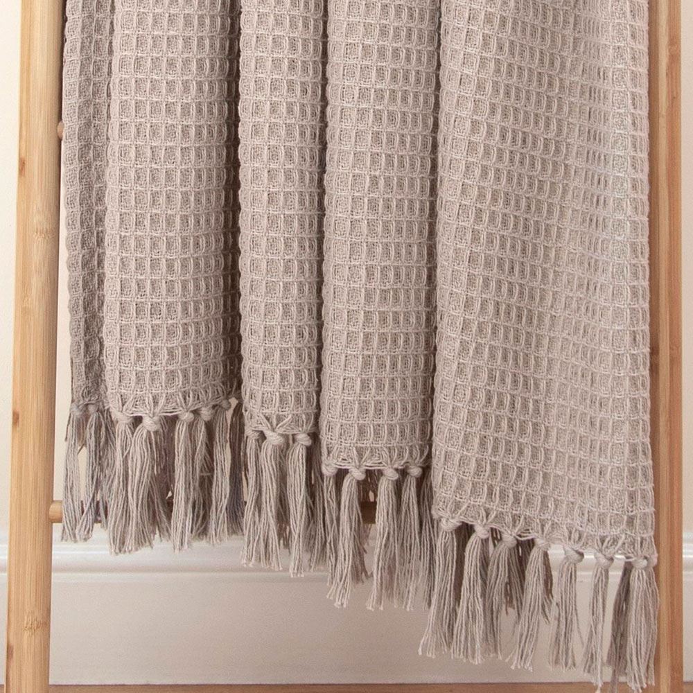Appletree Loft Bruges Waffle Weave 100% Cotton Fringed Throw