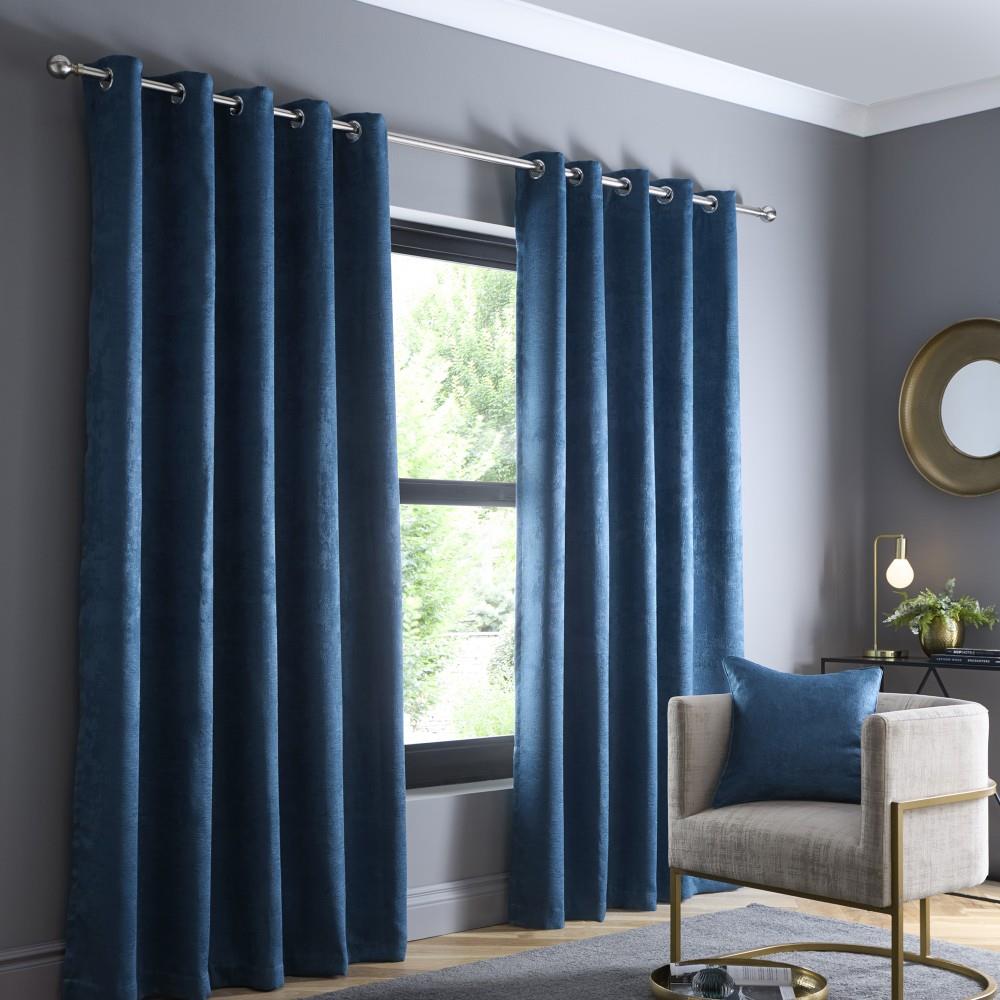 Fusion Strata Woven Eyelet Lined Curtains
