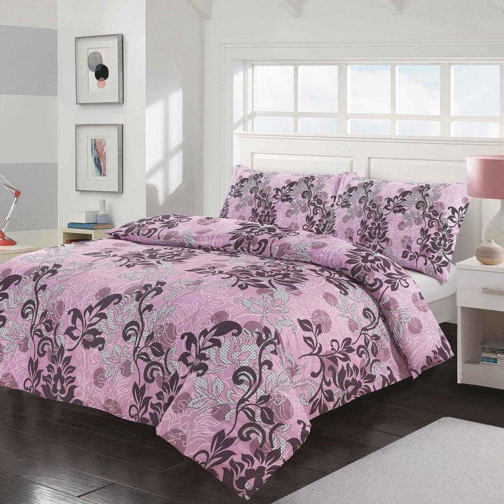 Night Zone Amelia Floral Reversible Duvet Cover Set