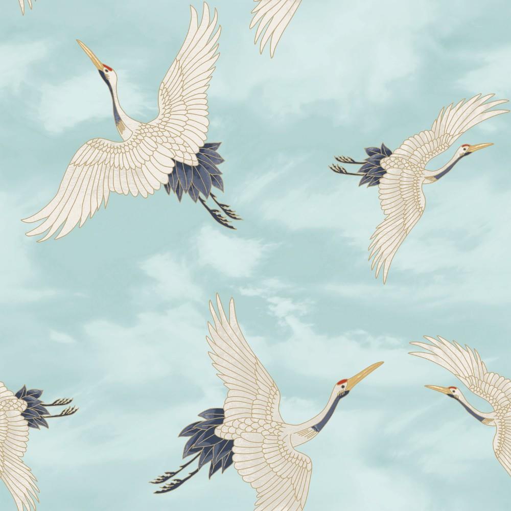 Catherine Lansfield Cranes Wallpaper Duck