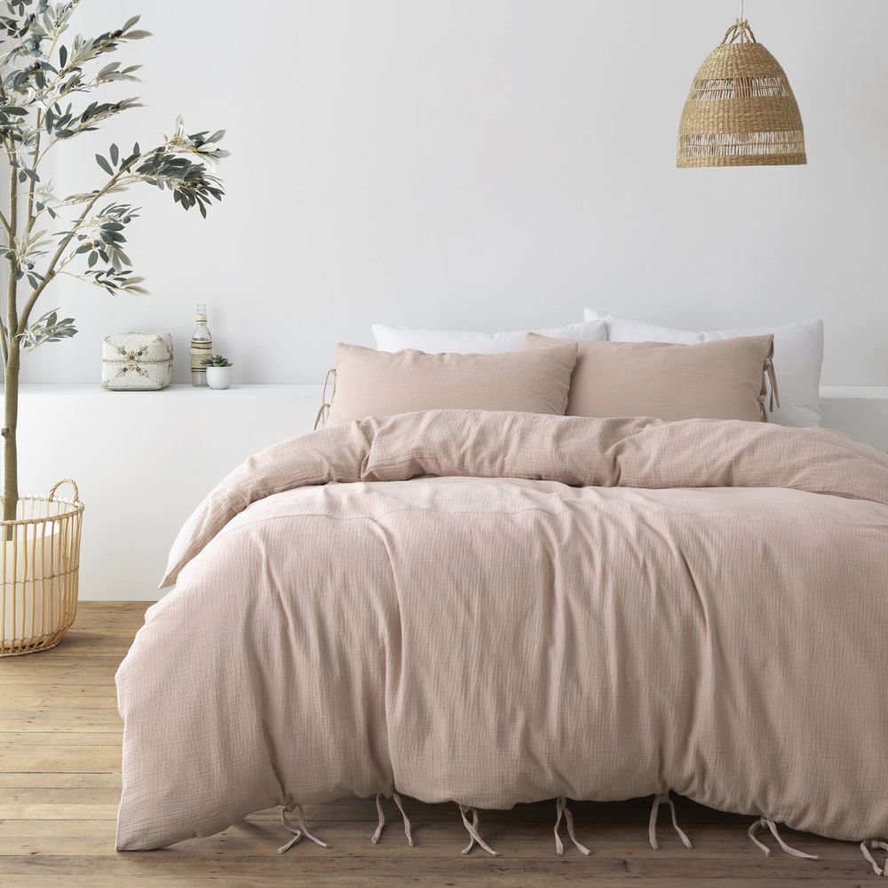 Pineapple Elephant Afra Ties 100% Cotton Muslin Duvet Cover Set