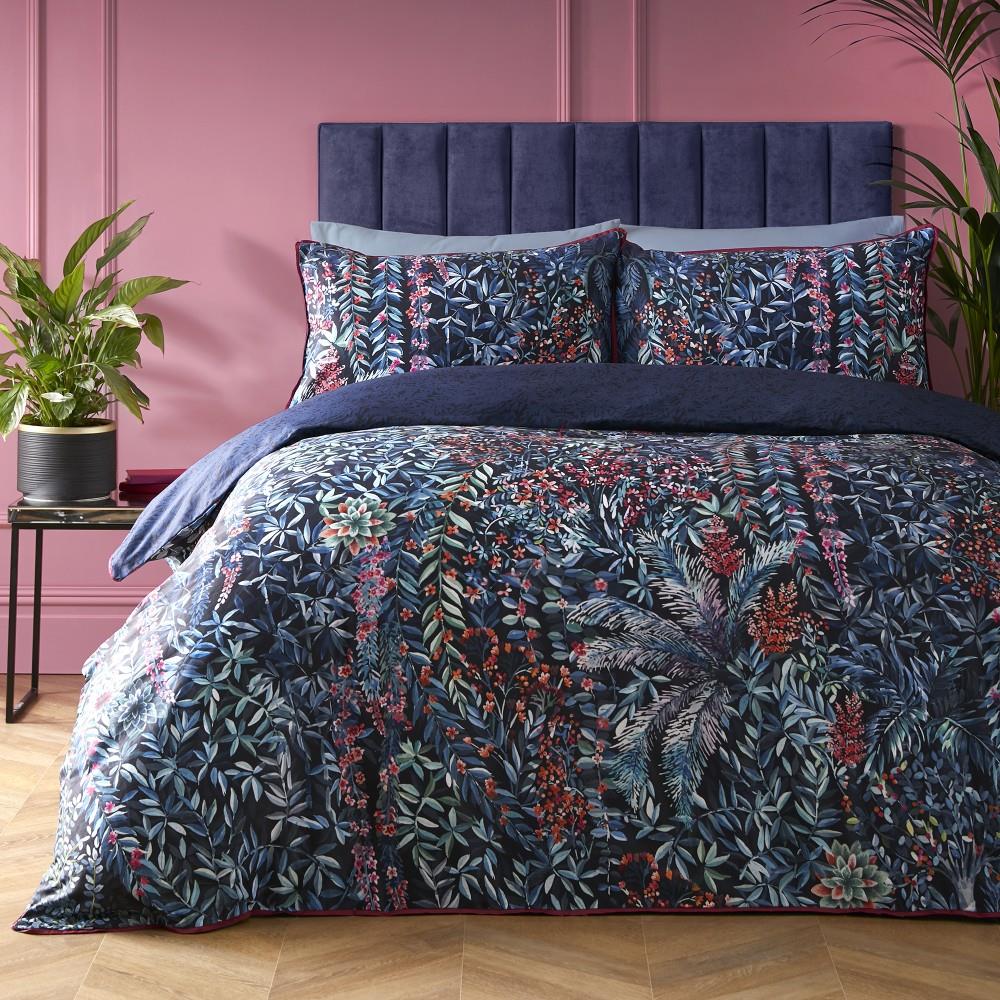 Soiree Tessa Floral Print 100% Cotton Sateen 200 Thread Count Duvet Cover Set