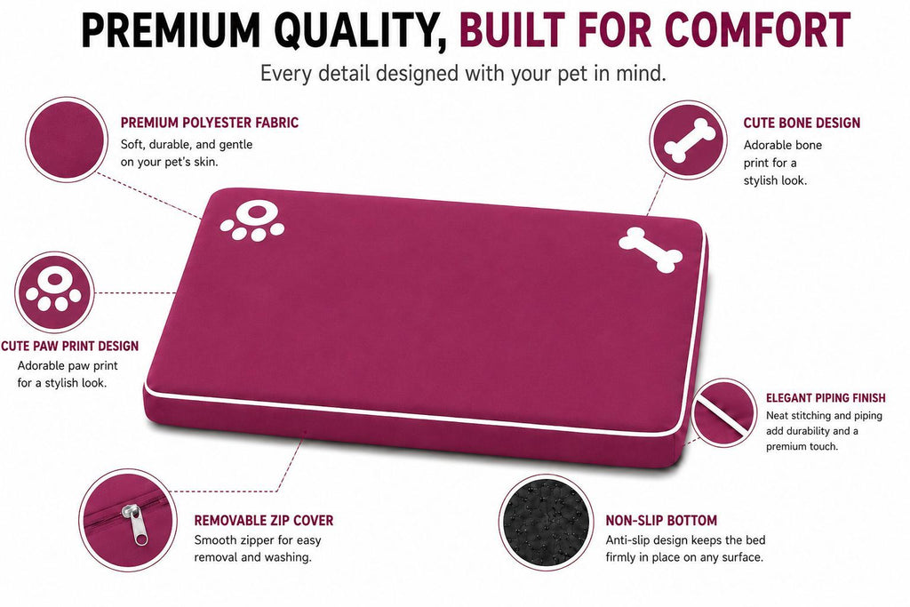 Night Zone Super Soft Bone & Paw Pet Bed Mat