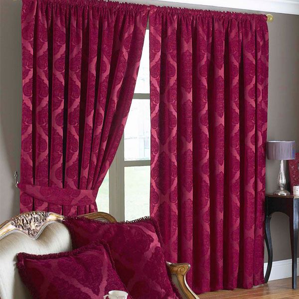 Paoletti Winchester Chenille Velvet Woven Lined Pencil Pleat Curtains