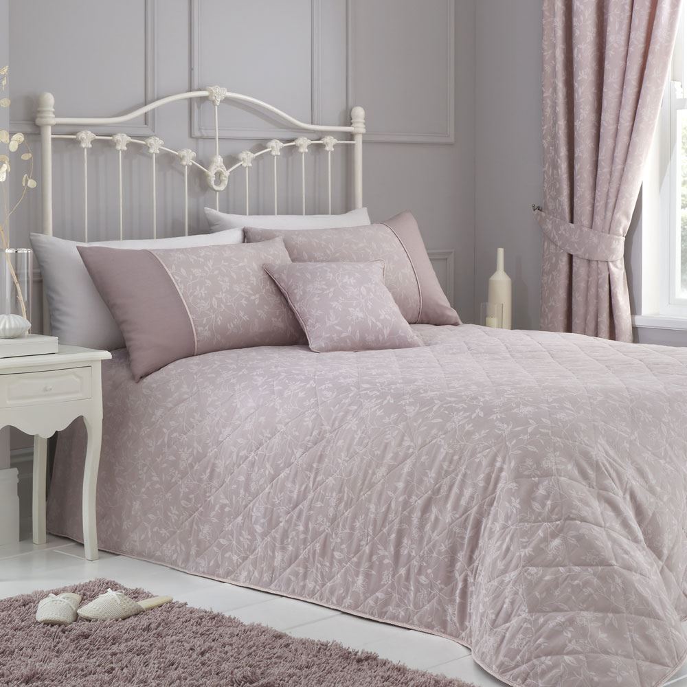 Dreams & Drapes Michaela Floral Jacquard Textured Weave Quilted Bedspread