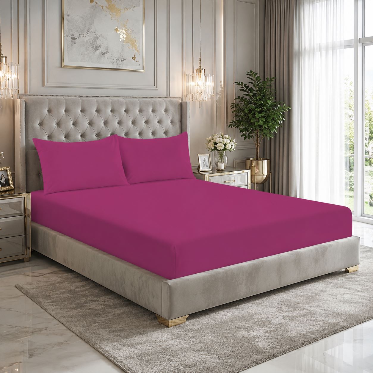 Night Zone Easy-care extra deep fitted sheets