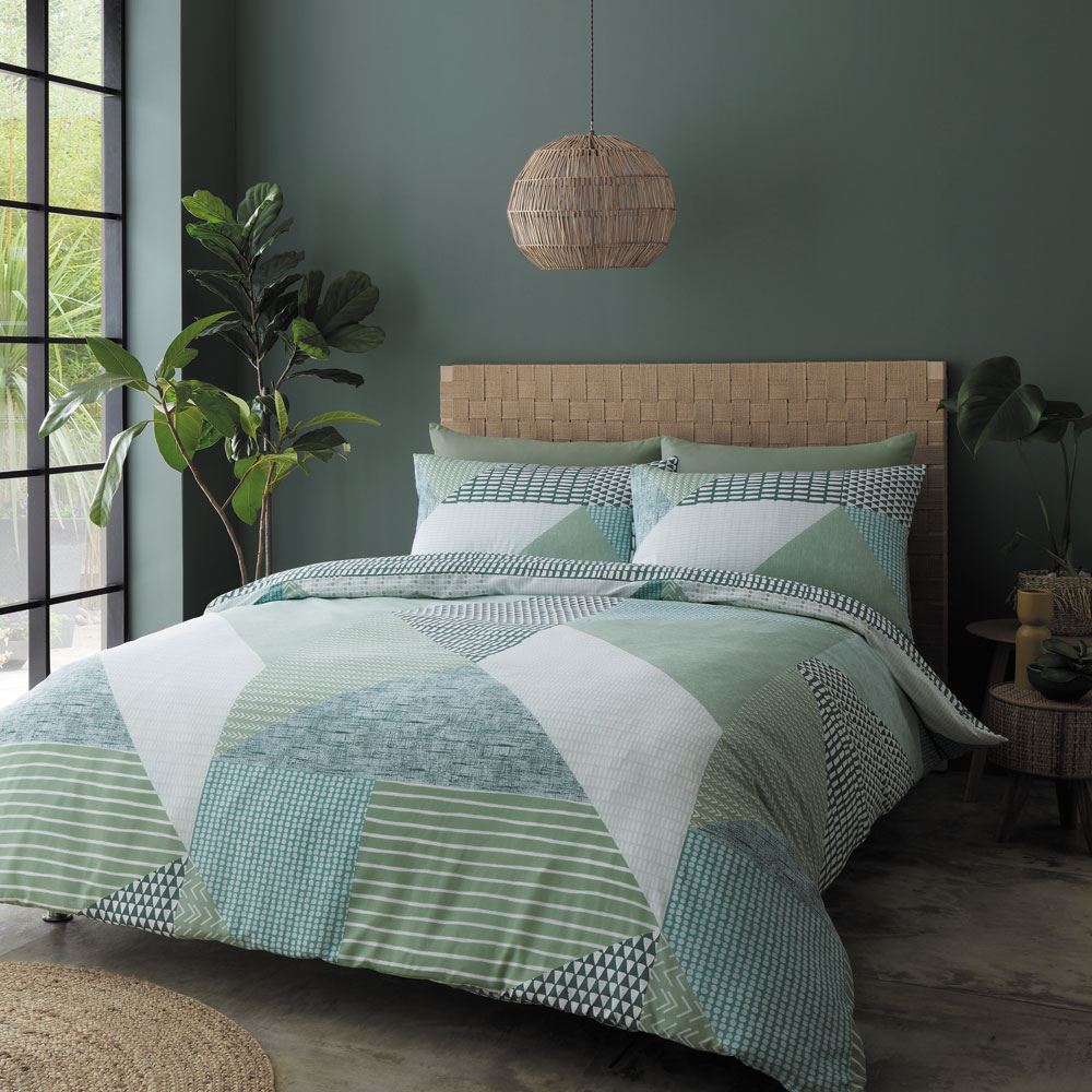 Catherine Lansfield Larsson Geo Easy Care Reversible Duvet Cover Set
