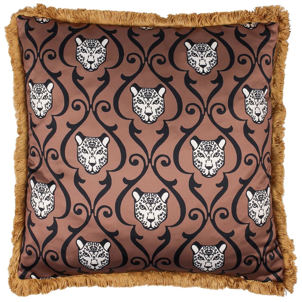 Paoletti Lupita Abstract Tiger Damask Cushion Cover