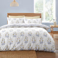 Bianca Eloise Floral 100% Cotton Satin Stripe 230 Thread Count Reversible Duvet Cover Set