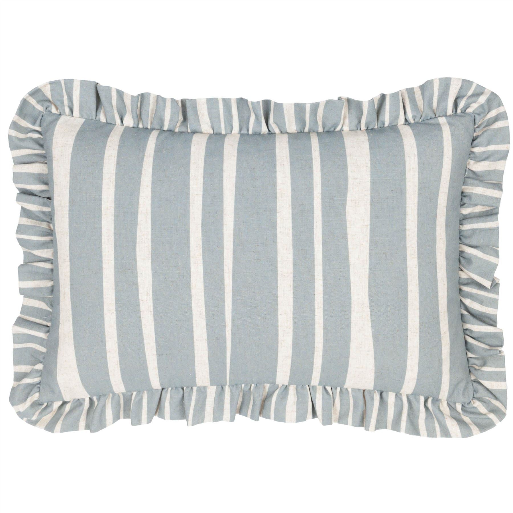 Furn Carmon Stripe Ruffled Frill Edge Cushion Cover