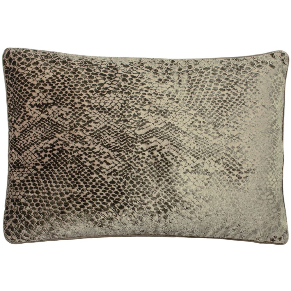 Paoletti Python Snakeskin Print Velvet Piped Edge Cushion Cover