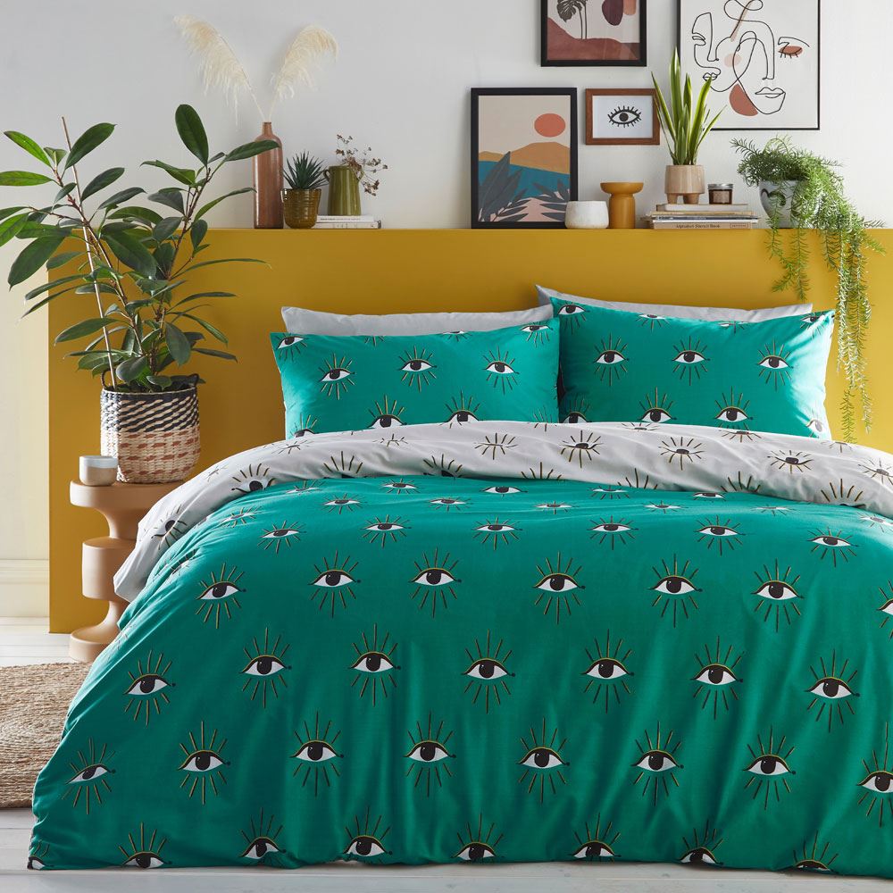 Furn Theia Mystical Eyes Print Reversible Duvet Cover Set