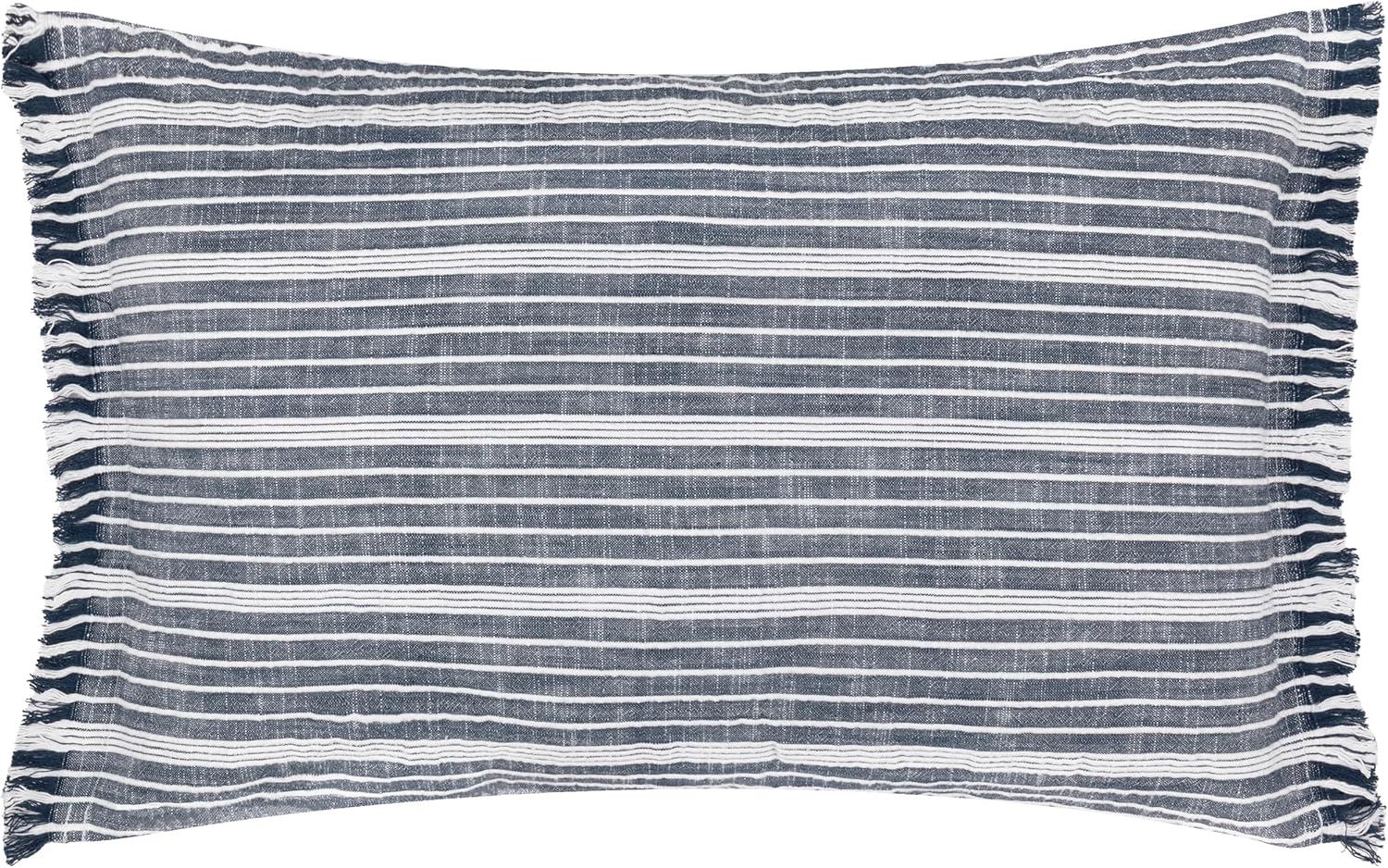 Yard Tide Textured Scandi Stripe Outdoor Ruffle Trim Cushion Cover