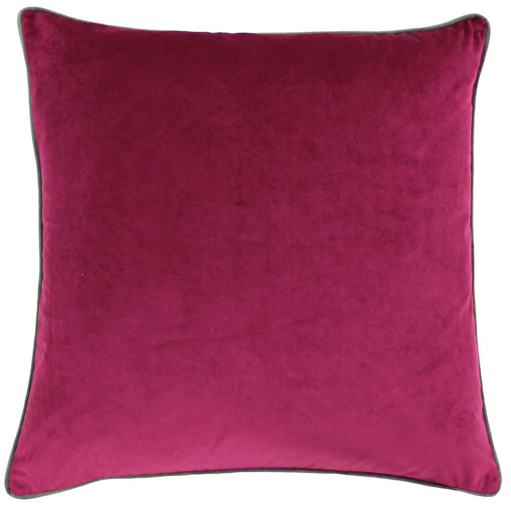 Riva Paoletti Meridian Faux Velvet Piped Cushion Cover