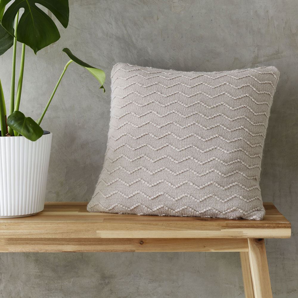 Catherine Lansfield Chevron Knit Scandi Filled Cushion