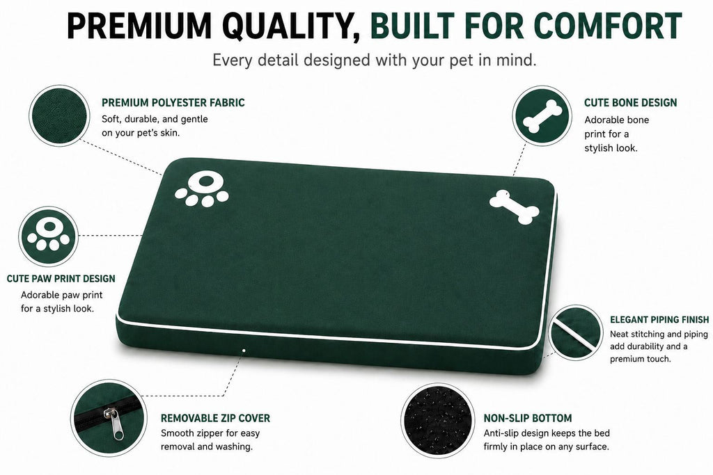 Night Zone Super Soft Bone & Paw Pet Bed Mat