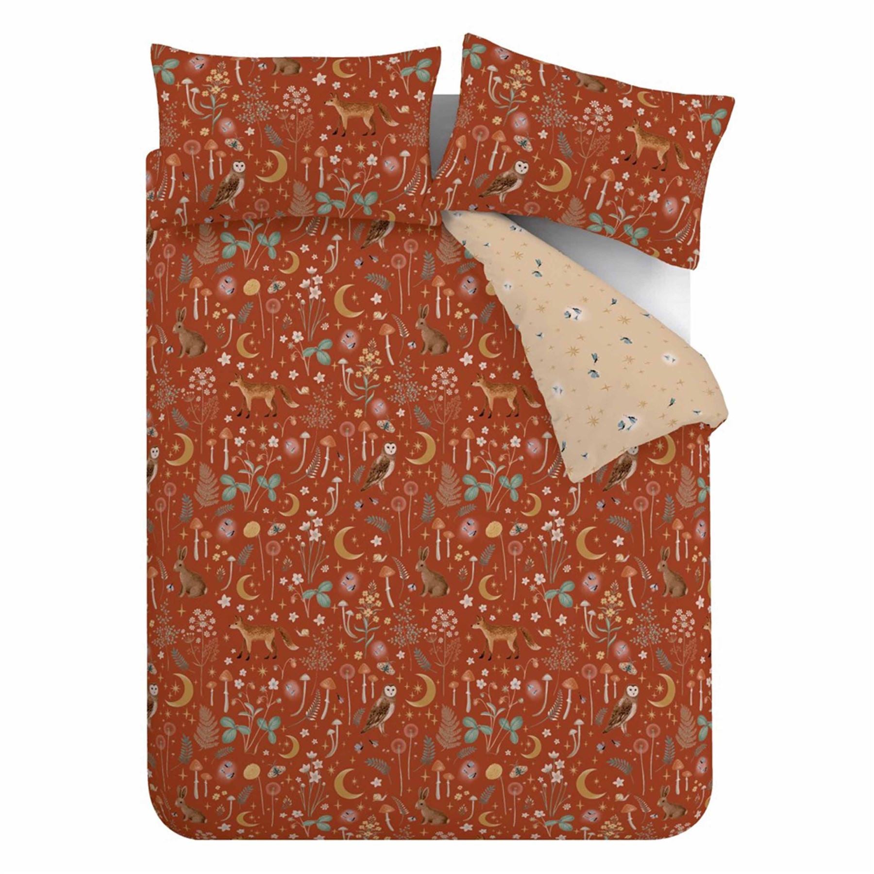 Catherine Lansfield Enchanted Twilight Animals Easy Care Reversible Duvet Cover Set
