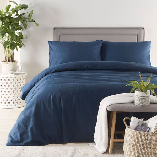 Appletree Boutique Corden Waffle Weave Stripe 100% Cotton Duvet Cover Set