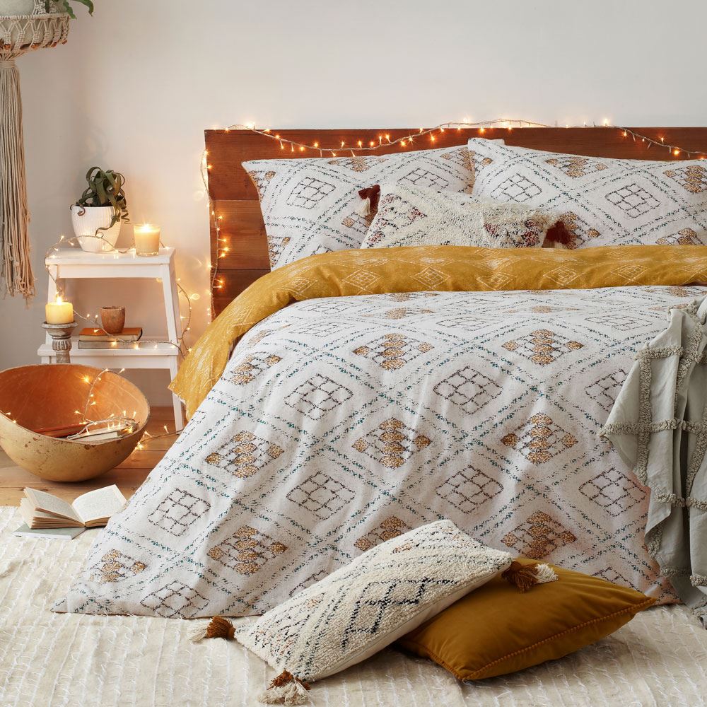 Furn Atlas Global Textile Print 100% Brushed Cotton Duvet Cover Set