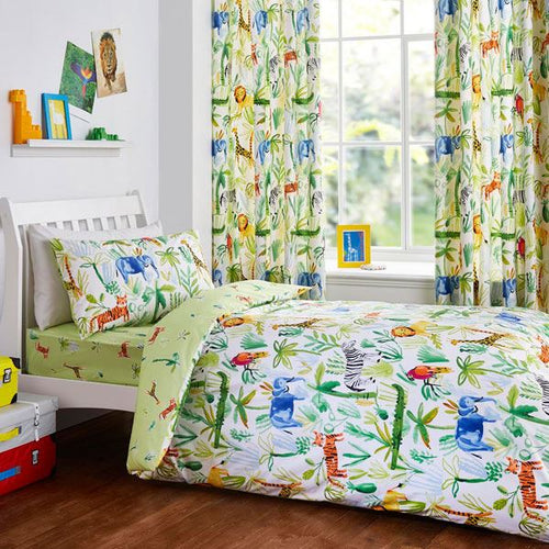 Bedlam Jungle Print Reversible Duvet Cover Set, Multi