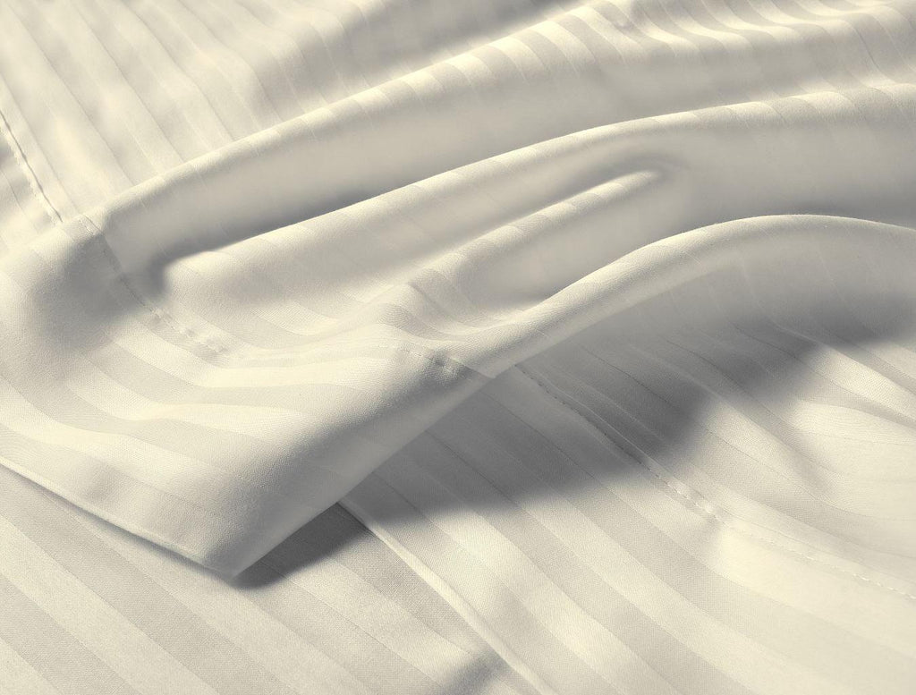 Night Zone Satin Stripe 100% Cotton 250 Thread Count Duvet Cover Set