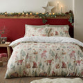Fusion Christmas Woodland Animals Teddy Fleece Reversible Duvet Cover Set