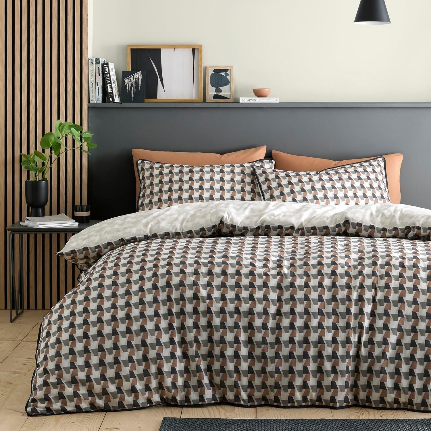 Appletree Hygge Jett Geometric 100% Cotton Duvet Cover Set