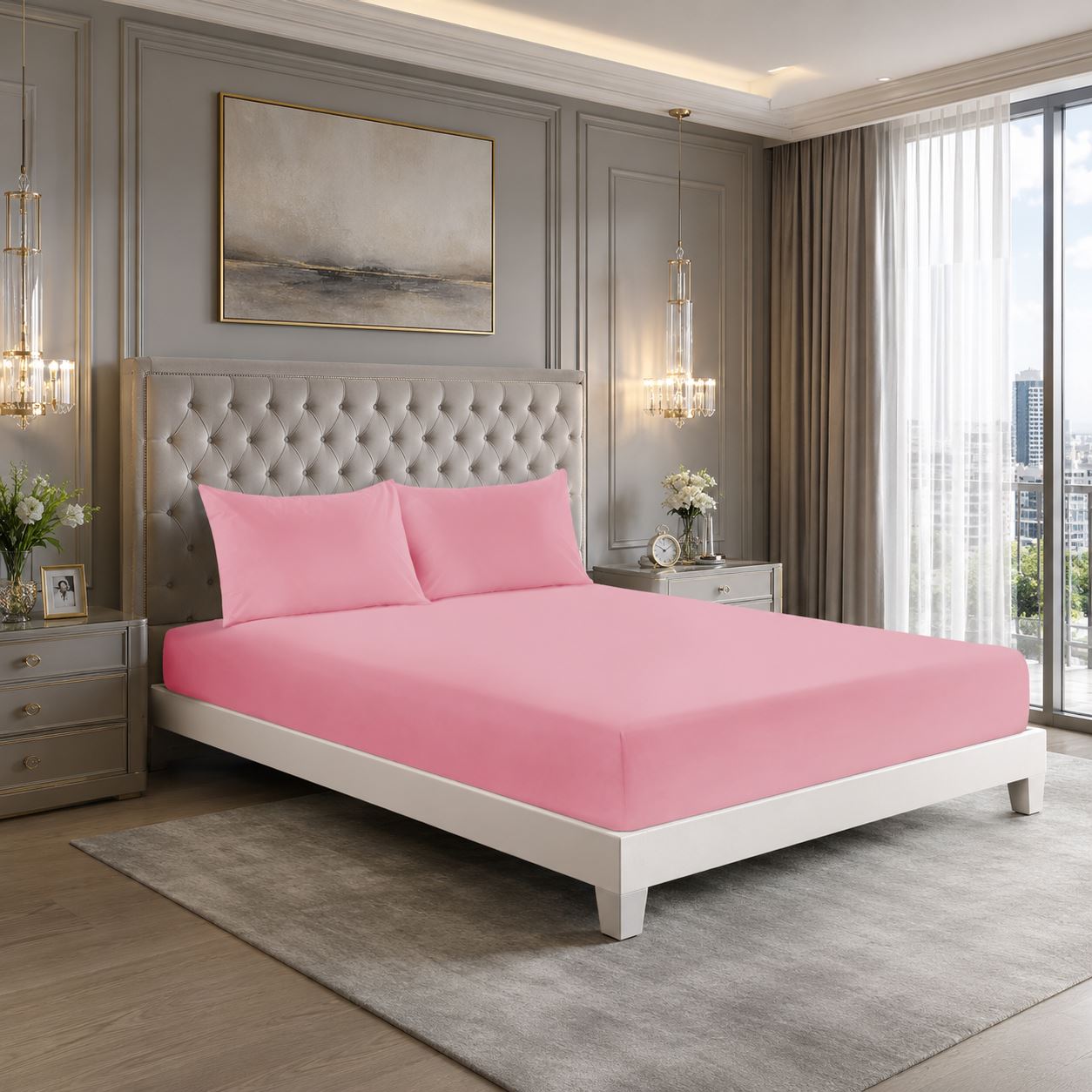 Night Zone Easy-care extra deep fitted sheets