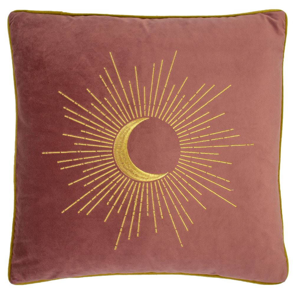 Furn Astrid Embroidered Velvet Piped Edge Cushion Cover